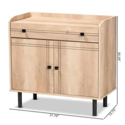 Patterson Wood 2 Door Kitchen Storage Cabinet Oak Brown - Baxton Studio -Living Space Shop GUEST 31ed5f92 df40 41dd a8f3 e0eb4adc673e