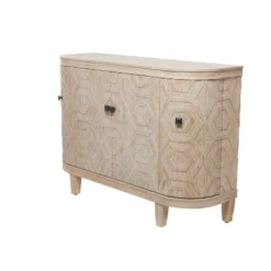 Traditional Carved Wood Curved Cabinet Brown - Olivia & May -Living Space Shop GUEST 32e12203 c5b6 4144 9ad3 eb19e1d85c39