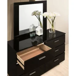 6pc Shorehaven Bedroom Set With 2 Nightstands Black/Chrome - MiBasics -Living Space Shop GUEST 330a4077 58dc 40ea 9b88 8eddd594fe45