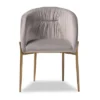 Ballard Velvet Fabric Upholstered Metal Dining Chair - Baxton Studio