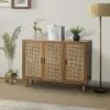 Filippo 3-Door Accent Contemporary Storage Cabinet With Rattan| KARAT HOME