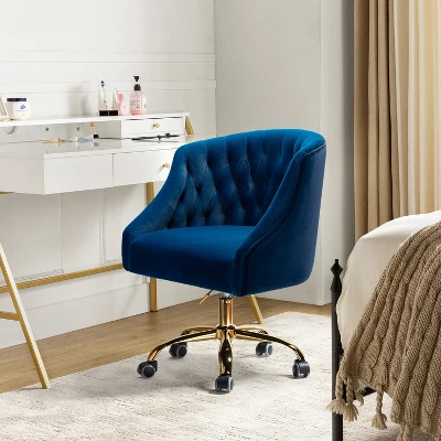Anika Home Office Task Chair Velvet Tufted Swivel Adjustable Swivel 360 Degree Wheels | Karat Home 19 Anika Home Office Task Chair Velvet Tufted Swivel Adjustable Swivel 360 Degree Wheels | Karat Home - Image 19