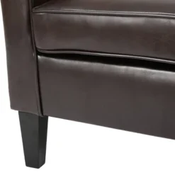 Aiden Bonded Leather Club Chair Brown - Christopher Knight Home