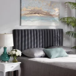 Emile Velvet Fabric Upholstered And Wood Headboard - Baxton Studio 14 Emile Velvet Fabric Upholstered And Wood Headboard - Baxton Studio -Living Space Shop GUEST 367d5cac c6b9 4008 ac1d af571604e775