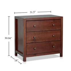 MUSEHOMEINC ST1001E 31.5 Inch Tall Rustic Solid Wood 3 Drawer Storage Dresser Nightstand With Black Metal Rounded Knobs, Espresso -Living Space Shop GUEST 37cd2747 ec4d 43f2 83c3 019978cc3316