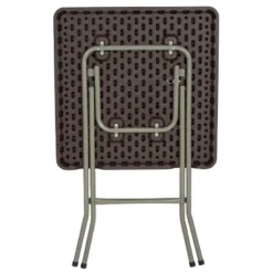 Flash Furniture 1.95-Foot Square Brown Rattan Plastic Folding Table -Living Space Shop GUEST 38107a30 c523 4723 95f5 36e1138b1712