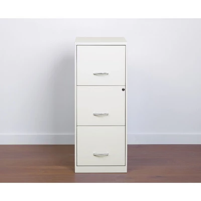 Space Solutions 18 Inch 3 Drawer Vertical Organizer Cabinet For Office, White 4 Space Solutions 18 Inch 3 Drawer Vertical Organizer Cabinet For Office, White - Image 4
