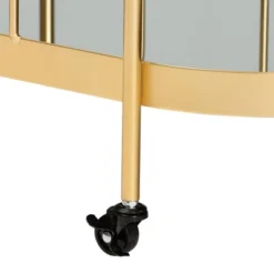 Kamal Glam Brushed Metal And Mirrored Glass 2 Tier Mobile Wine Bar Cart Gold - Baxton Studio 23 Kamal Glam Brushed Metal And Mirrored Glass 2 Tier Mobile Wine Bar Cart Gold - Baxton Studio -Living Space Shop GUEST 39246001 9838 429d a479 8ab308e39ffc