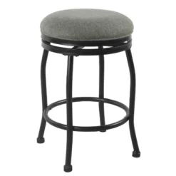 24" Swivel Counter Height Barstool With Metal Legs - HomePop -Living Space Shop GUEST 3938f409 9f24 48ad 88dd 2c40efbce957