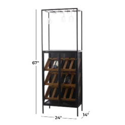 Modern Wood Standing Wine Rack Black - Olivia & May -Living Space Shop GUEST 39a02f06 e208 431c bb21 390cca70ca89