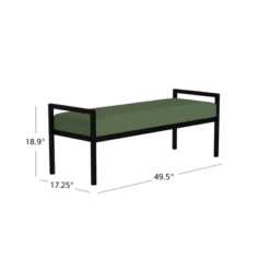 Modern Metal Bench Loden Green Velvet - HomePop -Living Space Shop GUEST 39c8b680 8945 4d3c 8a33 9c41cc31da5f