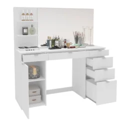 Amelia Vanity Table With Mirror White - Polifurniture -Living Space Shop GUEST 3a2cb5a6 5db4 4125 a9cf 2f41ca933a23