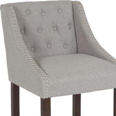 Merrick Lane Upholstered Counter Stool 24" High Transitional Tufted Counter Stool With Accent Nail Trim 10 Merrick Lane Upholstered Counter Stool 24" High Transitional Tufted Counter Stool With Accent Nail Trim - Image 10