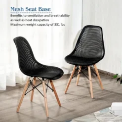Costway Set Of 4 Plastic Hollow Out Chair Mid Century Modern Wood-Leg Seat 16 Costway Set Of 4 Plastic Hollow Out Chair Mid Century Modern Wood-Leg Seat -Living Space Shop GUEST 3d078866 98cd 41f0 a81c 1189cf3ca4ce