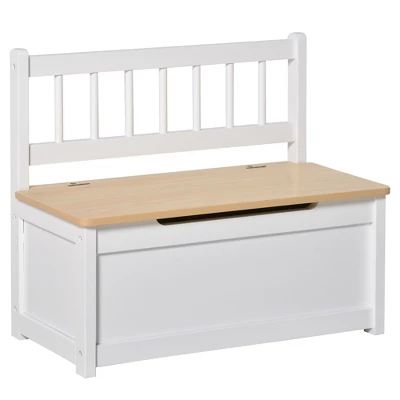 Qaba 2-in-1 Kids Wooden Toy Organizer Chest Storage Box With Seat Bench Cabinet Chunk Cube With Safety Pneumatic Rod 8 Qaba 2-in-1 Kids Wooden Toy Organizer Chest Storage Box With Seat Bench Cabinet Chunk Cube With Safety Pneumatic Rod - Image 8