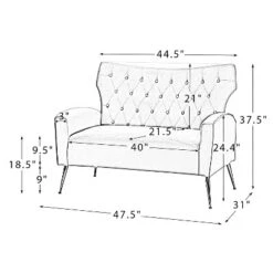 Brion 48" Contemporary Wingback Design Loveseat | KARAT HOME -Living Space Shop GUEST 3d72bb00 5a75 445b 8dd0 888c757700ef