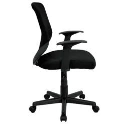 Emma And Oliver Mid-Back Black Mesh Tapered Back Swivel Task Office Chair With T-Arms 15 Emma And Oliver Mid-Back Black Mesh Tapered Back Swivel Task Office Chair With T-Arms -Living Space Shop GUEST 3dc10408 7162 40bc 8c7a 423bfa7459ac