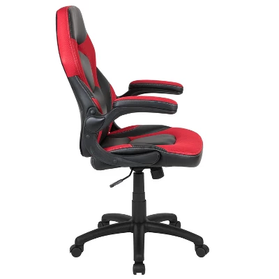 BlackArc Alpha Bundle With Gaming Desk And Chair: Black & Red High Back Chair With Arms; Red & Black Desk With Headphone Hook/Cupholder 2 BlackArc Alpha Bundle With Gaming Desk And Chair: Black & Red High Back Chair With Arms; Red & Black Desk With Headphone Hook/Cupholder - Image 2