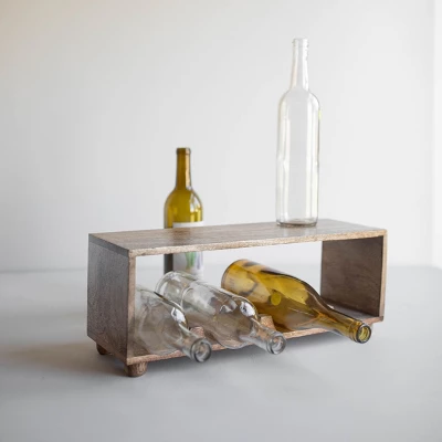 Natural Wood Wine Bottle Holder - Foreside Home & Garden 6 Natural Wood Wine Bottle Holder - Foreside Home & Garden - Image 6