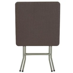 Flash Furniture 1.95-Foot Square Brown Rattan Plastic Folding Table -Living Space Shop GUEST 403dac2d edfd 4b2a 97e4 e26008f5553a