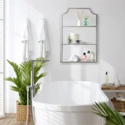 20" X 30" Ciel Tiered Wall Shelf Silver - Kate & Laurel All Things Decor -Living Space Shop GUEST 42ca4eec 28e0 42ce 8acb cdfa23c54f42