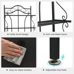 Costway 5-Tier Metal Kitchen Bakers Rack Microwave Storage Rack Oven Stand With Wine Organizer 12 Costway 5-Tier Metal Kitchen Bakers Rack Microwave Storage Rack Oven Stand With Wine Organizer -Living Space Shop GUEST 43bd73a8 ef85 4a87 8684 000c1e4425a9