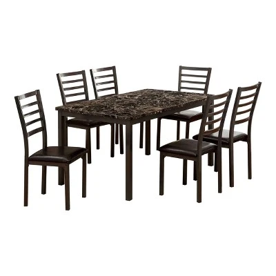 60" Larriston Faux Marble Top Dining Table Black - HOMES: Inside + Out 3 60" Larriston Faux Marble Top Dining Table Black - HOMES: Inside + Out - Image 3