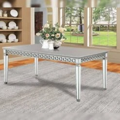 Varian Dining Table Mirrored/Antique Platinum - Acme Furniture 12 Varian Dining Table Mirrored/Antique Platinum - Acme Furniture -Living Space Shop GUEST 4636301a ecb6 4adc b42b 3f633cb5870d