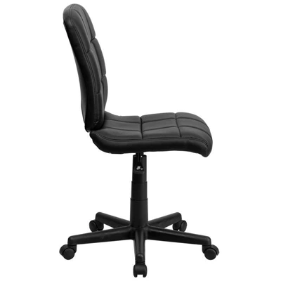 Mid-Back Quilted Vinyl Swivel Task Chair - Riverstone Furniture 1 Mid-Back Quilted Vinyl Swivel Task Chair - Riverstone Furniture