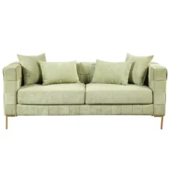 80.5" Modern Upholstered Sofa With Golden Metal Legs And 4 Pillows-ModernLuxe 19 80.5" Modern Upholstered Sofa With Golden Metal Legs And 4 Pillows-ModernLuxe -Living Space Shop GUEST 48baf446 9263 4bef 8901 68aeb674af0a