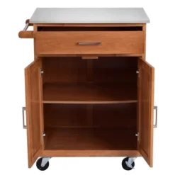 Costway Wood Kitchen Trolley Cart Stainless Steel Top Rolling Storage Cabinet Island 17 Costway Wood Kitchen Trolley Cart Stainless Steel Top Rolling Storage Cabinet Island -Living Space Shop GUEST 495b03da bfd3 4c7b b09f 69b1dd9b604b