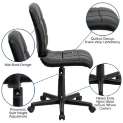 Mid-Back Quilted Vinyl Swivel Task Chair - Riverstone Furniture 15 Mid-Back Quilted Vinyl Swivel Task Chair - Riverstone Furniture -Living Space Shop GUEST 4a446ab4 2410 411a 8cc6 a7af8ca4ed98