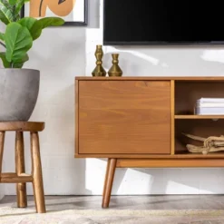 Solid Wood Mid-Century Modern TV Stand For TVs Up To 65" - Saracina Home 19 Solid Wood Mid-Century Modern TV Stand For TVs Up To 65" - Saracina Home -Living Space Shop GUEST 4afdac7b ce07 40a9 92de c6ef5784b45e