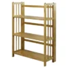 38" Folding 3 Tier Bookshelf Stackable - Flora Home