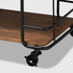Neal Metal And Wood Kitchen Serving Cart Walnut/Black - Baxton Studio 12 Neal Metal And Wood Kitchen Serving Cart Walnut/Black - Baxton Studio -Living Space Shop GUEST 4d9600ee e89e 4412 9c4f 7205fb96cbf8