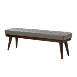 Olga 55.5" Wide Mid-century Modern Genuine Leather Bedroom Bench |ARTFUL LIVING DESIGN 23 Olga 55.5" Wide Mid-century Modern Genuine Leather Bedroom Bench |ARTFUL LIVING DESIGN -Living Space Shop GUEST 4e048c0f 89f5 4cb6 bea9 25eb9a7d1ec0