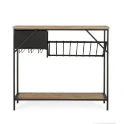 Boster Boho Industrial 8 Bottle Wine Rack Console Table With Storage Natural/Black - Christopher Knight Home -Living Space Shop GUEST 4f47175d b477 4924 ac1d 4de8bc7afd74