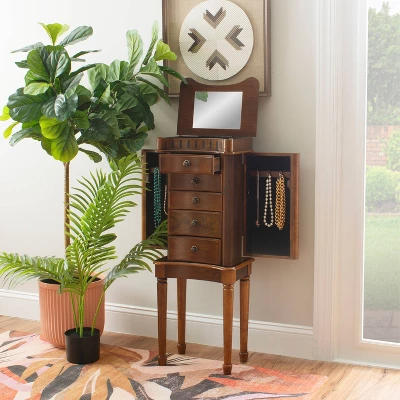 Kasey Jewelry Armoire Walnut - Powell Company 1 Kasey Jewelry Armoire Walnut - Powell Company