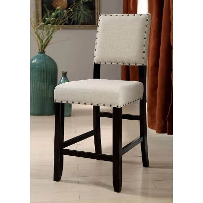 2pk Eliza Button Tufted Counter Height Barstool Black/Beige - HOMES: Inside + Out 1 2pk Eliza Button Tufted Counter Height Barstool Black/Beige - HOMES: Inside + Out