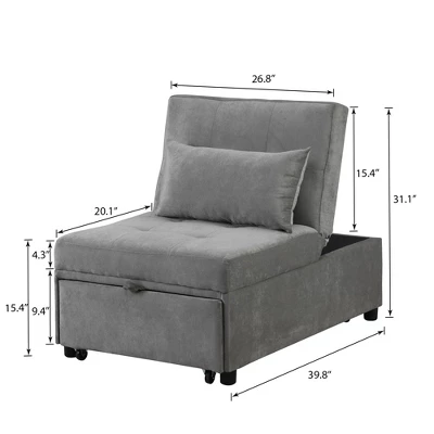 Pull Out Sleeper Sofa With Pillow - ModernLuxe 2 Pull Out Sleeper Sofa With Pillow - ModernLuxe - Image 2