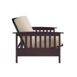 Full Size Holly Espresso Wood Arm Futon Frame With 6" Microfiber Mattress Tan - Room & Joy -Living Space Shop GUEST 50b30d4a c994 4547 8edf 9da6cb84b9a5