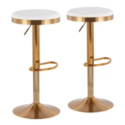 Set Of 2 Dakota Glam Adjustable Barstools - LumiSource -Living Space Shop GUEST 510e6229 8cca 4551 8e09 121ed8203ba7