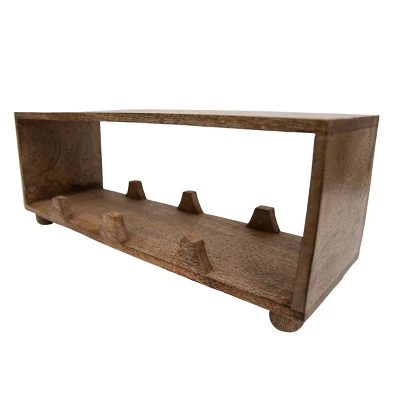 Natural Wood Wine Bottle Holder - Foreside Home & Garden 2 Natural Wood Wine Bottle Holder - Foreside Home & Garden - Image 2