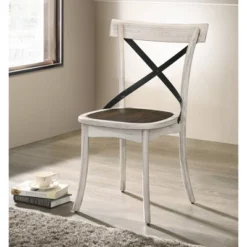 5pc Piker Round Dining Set Dark Walnut/Antique White - HOMES: Inside + Out -Living Space Shop GUEST 5159ce06 b144 4ff3 a8ac 682ad0bc9465