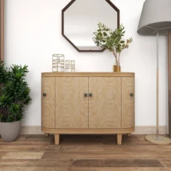 Traditional Carved Wood Curved Cabinet Brown - Olivia & May -Living Space Shop GUEST 51af596d d6b9 45f6 8256 b1d54c230b9b