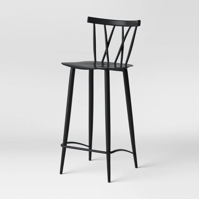 Set Of 2 Becket Metal X Back Barstool Black - Project 62™ 3 Set Of 2 Becket Metal X Back Barstool Black - Project 62™ - Image 3
