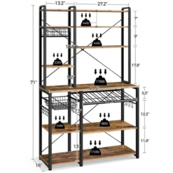 Yaheetech 71"H Large Baker's Rack With Hutch And Wine Rack -Living Space Shop GUEST 51edf677 c889 476b 88dd 00e6d6f052f8