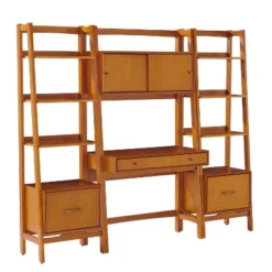 3pc Landon Desk And Bookcases Set Acorn - Crosley -Living Space Shop GUEST 5239f85b 9d9c 4117 92cf 112fdb1aee55