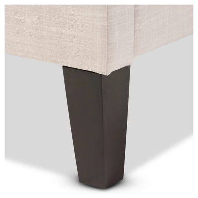 Lancashire Modern And Contemporary Linen Fabric Upholstered Bed Frame With Tapered Legs - Full - Baxton Studio 2 Lancashire Modern And Contemporary Linen Fabric Upholstered Bed Frame With Tapered Legs - Full - Baxton Studio - Image 2