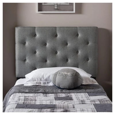 Twin Viviana Modern And Contemporary Fabric Upholstered Button Tufted Headboard Gray - Baxton Studio 3 Twin Viviana Modern And Contemporary Fabric Upholstered Button Tufted Headboard Gray - Baxton Studio - Image 3